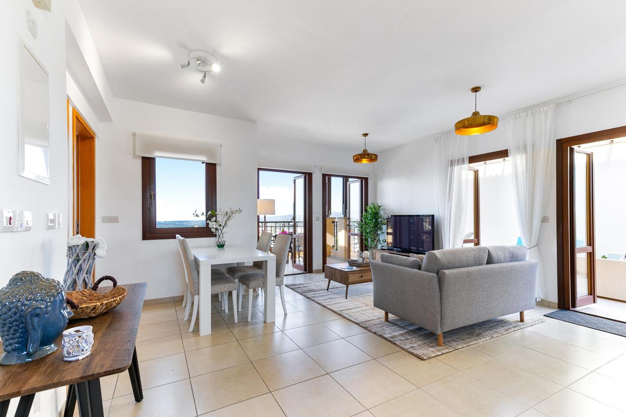 1 Bedroom Apartment Pyrgos With Beautiful Sea And Sunset Views, Aphrodite Hills Resort 库克里亚 外观 照片